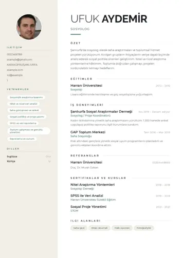 Sosyolog Cv Örnekleri cv indir